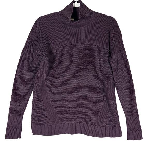 Lululemon Sz 10 Warm Restore Performance Merino Wool Sweater‎ Purple Cowl Neck - Picture 1 of 9